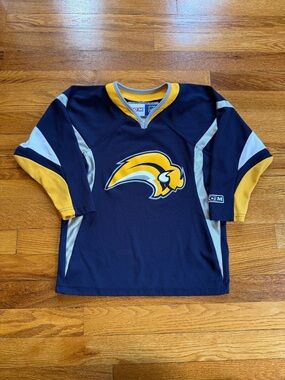 Vintage 90s Buffalo Sabres Jersey, Hockey NHL, Youth Size 4-7, Bills Mafia